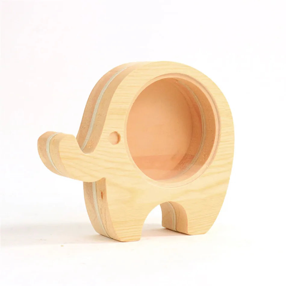 New Design Laser Cut Wood Acrylic Piggy Bank Money Saving Bank Box with Custom Shape