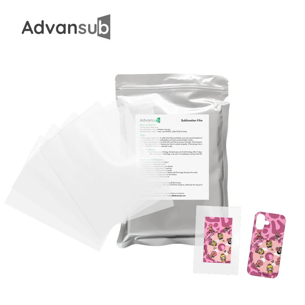 Advansub Quality PET Sublimation Film for DIY Phone Cases A3 A4 A5 Size Heat Transfer Htv Ront Sublimation Films