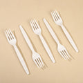 Best Selling Wholesale Cornstarch Disposable Cutlery Cornstarch Spoon Knife Fork Set for Cake