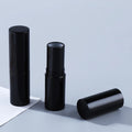 Solid Shiny Aluminium Metal Lip Balm Tube Black
