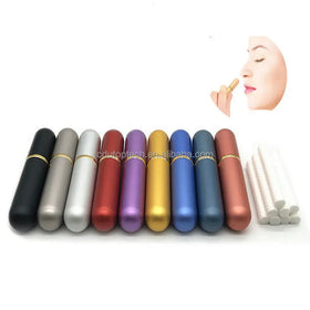 Essential Oil Aromatherapy Blank Nasal Inhaler Tube Bottles Refill Metal Aluminum Inhaler (10 Colors in Stock Free Wicks)