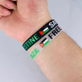 Palestine Silicone Wristbands Custom Logo Country Flags Palestine Rubber Silicone Bracelet Fashion Jewelry