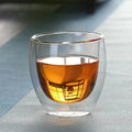 Hot Selling Bohemian Egg Shape Double Wall Transparent High Borosilicate Glass Heatproof Coffee Mug Custom Sublimation Cups Sets