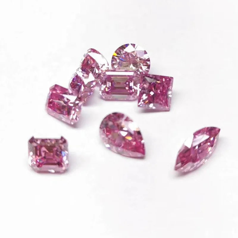 Excellent Cut Moissanite Diamond D Color FL GRA Cut Loose Moissanites 1 Carat Pink Moissanite Diamond Price 6.5x6.5mm