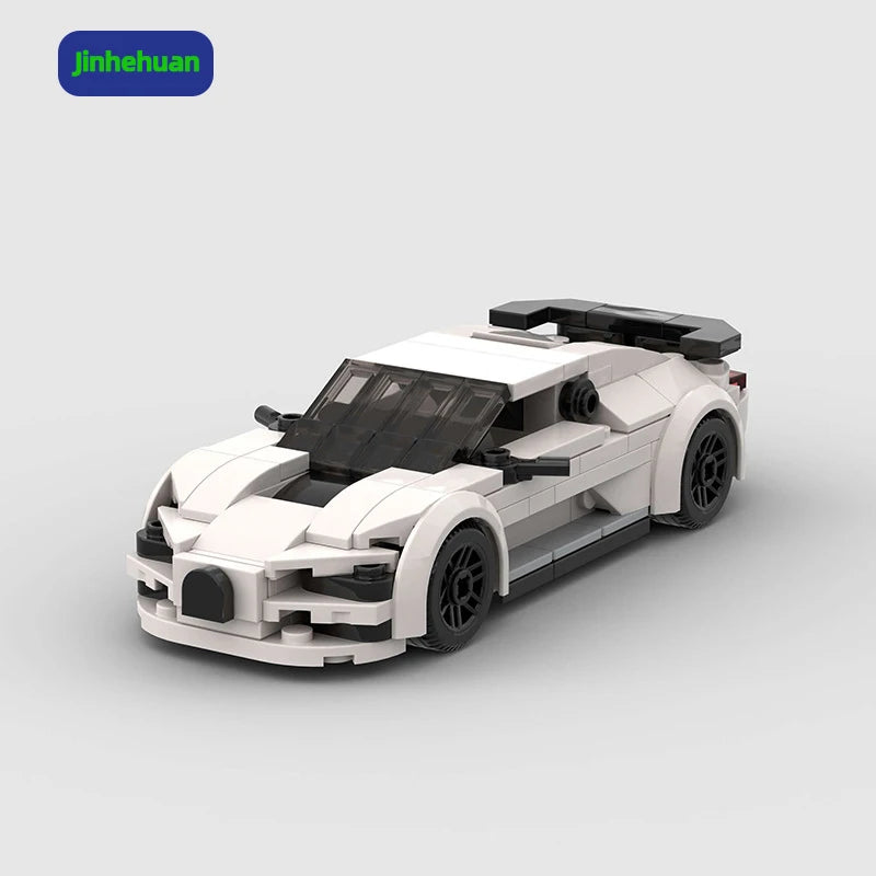 Creative Building Block Toys Assembled Abs Mini Model Toy Cars Moc Bricks White Sports Car for Kids Building Block Sets