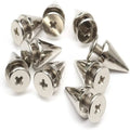 Wholesale 50 Sets Metal Tree Spikes and Studs Metallic Screw-Back for DIY PUNK Leather-Craft Silver Color