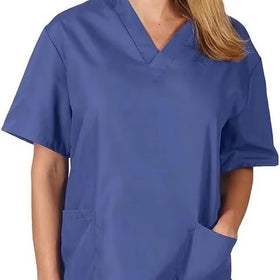 Operating Room Medical Uniforms Women Scrubs Clothes Sleeve V-Neck Workers T-Shirt Tops Summer Uniformes Medical Accessories