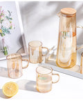Promotion Gift Duck Pot 1.5L Glass Pitcher Set With Handle and Plastic LidDrinking Beverage JugGlass Water Jug