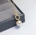 P1048 8-9mm DIY Natural  Freshwater Pearl Charm Pendant Necklace Accessory 925 Sterling Silver Jewelry for Women Without Chain