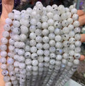 Natural Loose Gemstone Beads Black Dot Moonstone Healing Energy for Jewelry Making Bracelets Necklaces Earrings