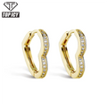 2021 Fashion Silver Gold Earring Studs With 3A Cubic Zircon Hip Hop Luxury Heart Stud Earrings for Women
