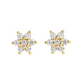 Gemnel Minimalist 925 Sterling Silver 18k Gold No Piercing Flower Diamond Cz Studs Earrings