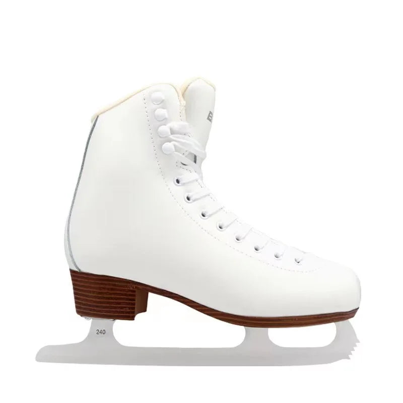 Medium Level stainless steel frame Ice Figure Skates Winter Leather Skating Boots with Ice Knife Comfortable Skating Shoes