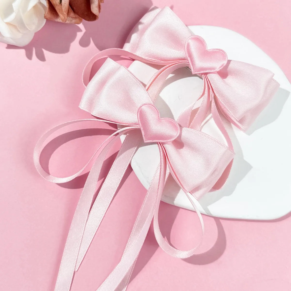 2pcs ODM/OEM Customized Satin Hair Bow Clip Personally Customized Unique Hair Clip for Women Valentine' Day