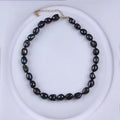 Natural 8-9mm Black Baroque Pearl Freshwater Pearl Necklace for Sale