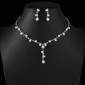 Wedding Pearl Jewelry for Bride Crystal Simulated Pearl Floral Bridal Necklace Earrings Set Wedding Accessories Set