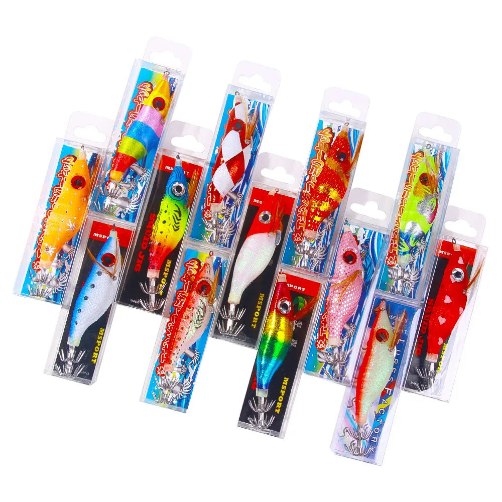 Squid Lure Luminous Wholesale Octopus Squid Shrimp Glow Jig Lure Squid Jig Hook HENGJIA Factory