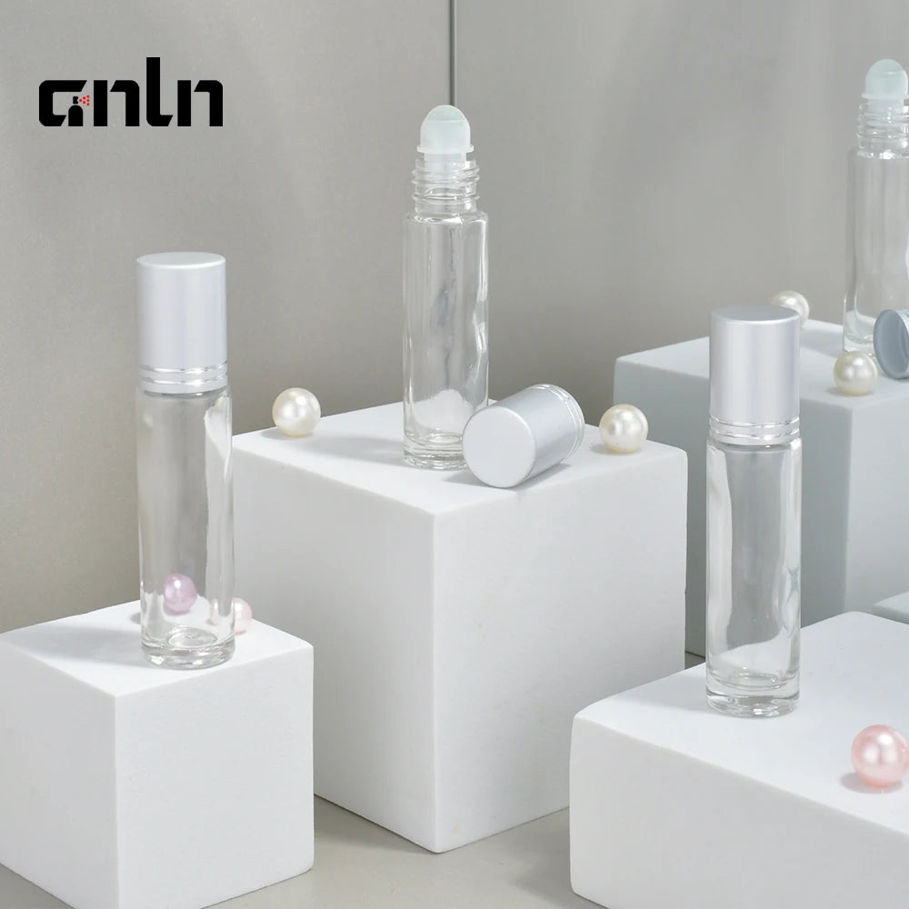 Wholesale Roller Perfume Bottles Transparent Glass Refillable Empty 10ml Roller Bottles with Customized logo