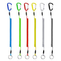 Custom Fishing Tool Lanyard Heavy Retractable Safety Ropes Stainless Steel Wire Coil Spring Anti-lost Keychain