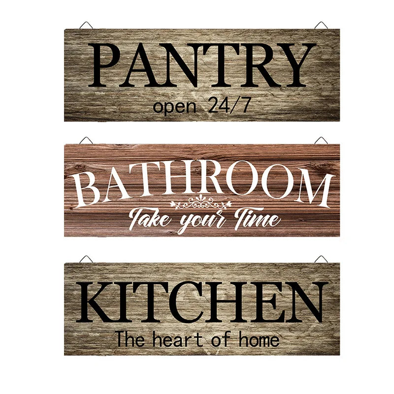 Custom MDF Plaque Signboard Hanging Signs Home Kitchen Bathroom Pantry Decor Carved Wall Mounted Wooden Decoration Mascot Theme