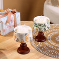 Mother's Day Christmas Diwali New Year Gift 3D Aromatherapy Ceramic Wood Soy Wax Diffuser Candle Fragrance Ornament Home