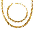 Vintage Interlocking Exaggerated Thick Chain Pendant Stainless Steel Geometric Hollow Necklace Bracelet Sets