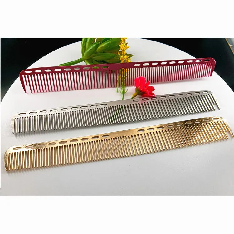 Professional Factory Design Customized logo Shape Size 304 Stainless Steel Hair Dye Comb Salon Hairdresser Comb