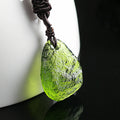 Natural Green Glaze Stone Gem Moldavite Meteorite Glass-Necklace-Pendant Decor