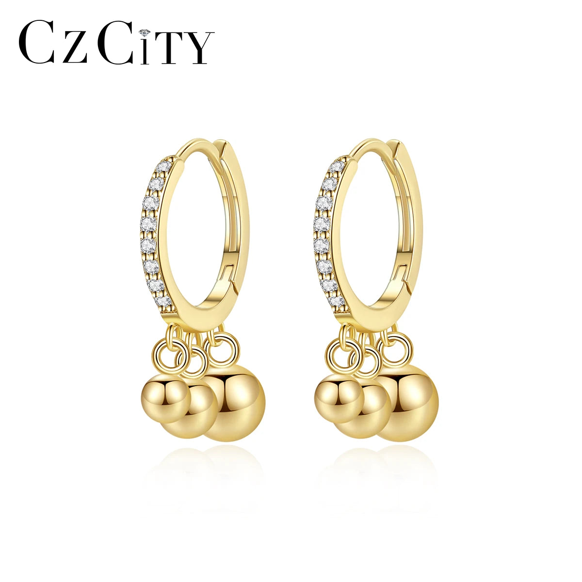 CZCITY Huggie Luxury Jewelry Earing Woman Silver Fashion Designer 925 Sterling Lady Vintage Earrings