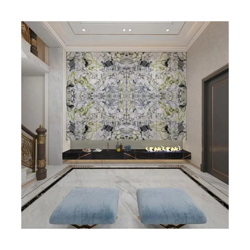 Paia Stone Luxury Modern Polished Waterproof Hotel Floor Tile with Green Marble 1 Year Warranty