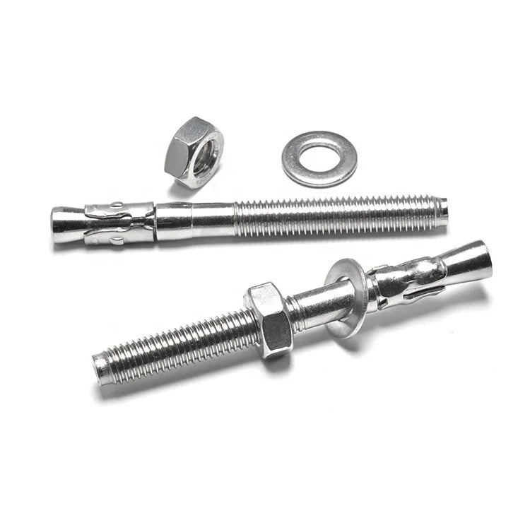 Stainless Steel 304 M4 Expansion Hex Washer Nut Concrete Wall Wedge Anchor Bolt 50mm 500-1000kg Capacity