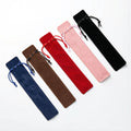 Custom Logo Flannel Pencil Case Luxury Portable Fabric Pen Bag Soft Stationery Pouch for School Office Promotional Gift