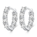 New 925 Sterling Silver clear Zircon Hoop Earrings for Women Fashion Jewelry Silver Ear Buckle Party Gift BSE734