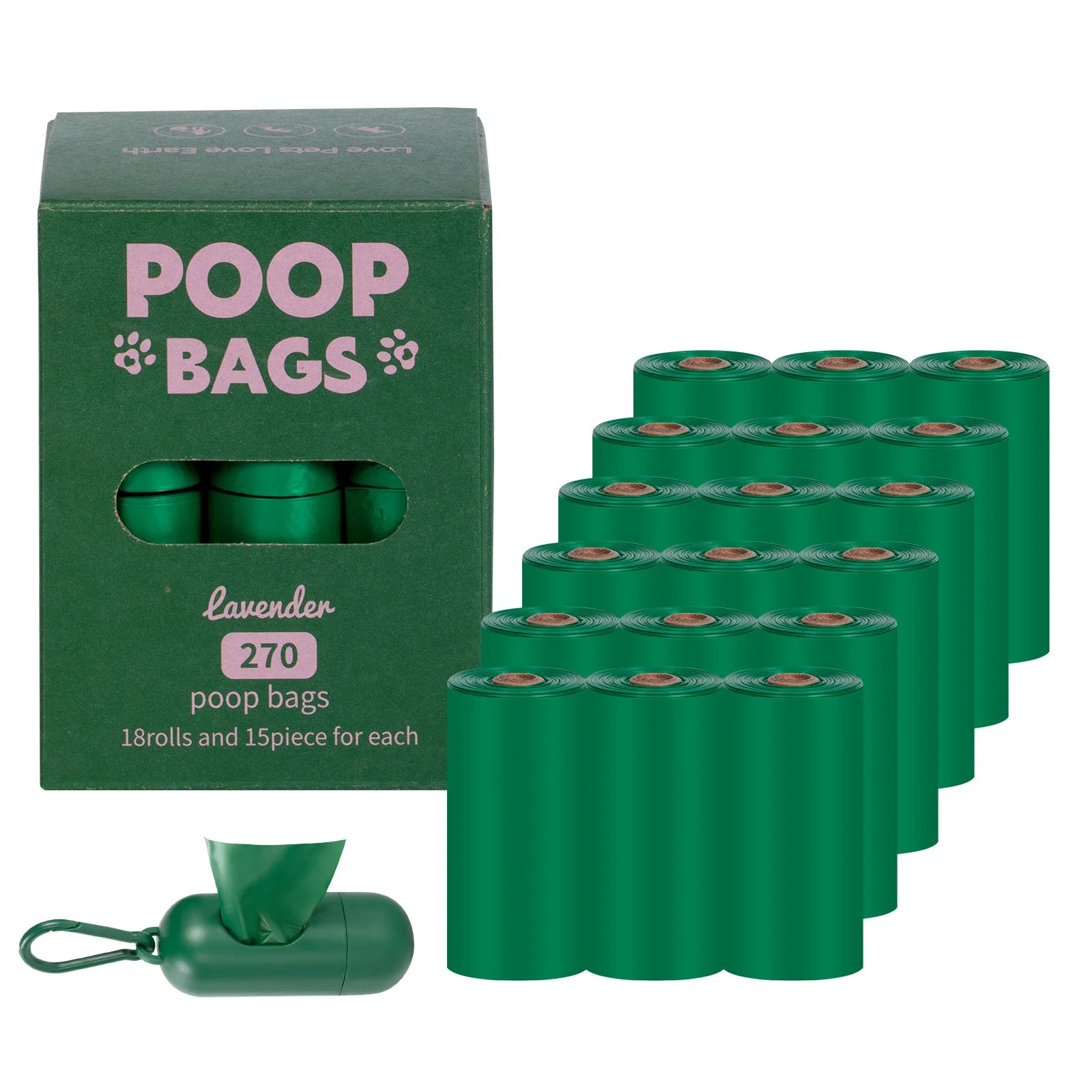 Wholesale Custom Logo Ecofriendly Biodegradable Dog Poop Bags 270 Counts EN3432 Certified Eco Friendly Leak Proof Pet Waste Bags