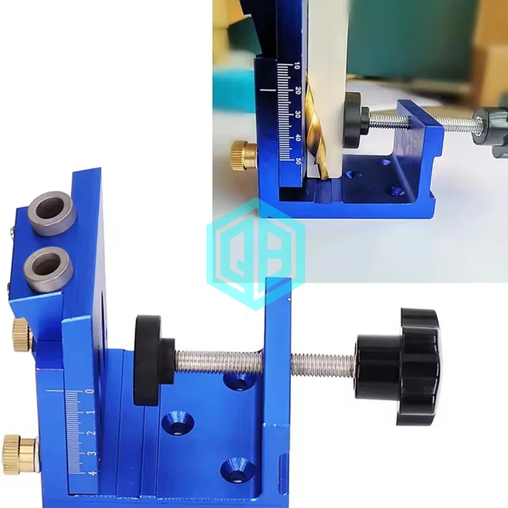 QinBu Durable Pocket Hole Jig Set (1-38mm Wood Thickness) Pro-Grade Drill Kit with Screw Plugs for Furniture & Interior Project