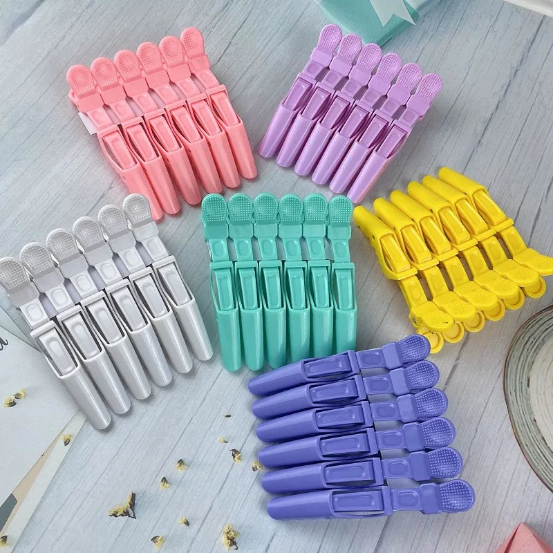 Custom Logo Plastic Hairdressing Crocodile Hair Clamps Grip Hair Styling Clips Women Styling Sectioning Alligator Hair Tools