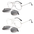 The Slim Aviation Metal Glasses Frame with Inner Magnetic Clip on Polarized Sunglens Cool pilot Big Size Optical Sunglasses