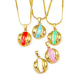 Handmade 18K Gold Plated 316L Stainless Steel Enamel Pendant Necklace Fashion Jewelry Wholesale