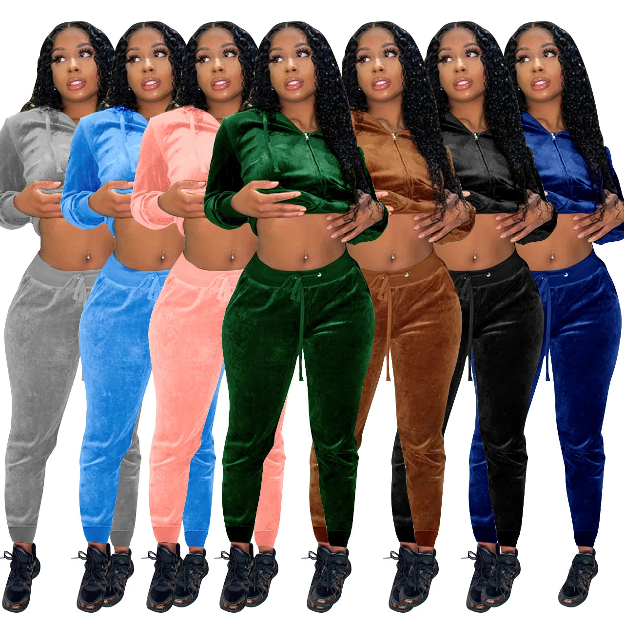 Custom logo Womens Clothing Two Piece Pants Set Long Sleeve Hoodie With Jogger Woman Plus Size Women's Sets