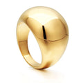 16mm Width Smooth Dome Band Rings Wide Mirror Polished Chunky Punk Gold Plated Brass Rings Minimalist Jewelry for Daily Wear MegaBDM