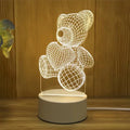 Hot Sale Colors Changing Acrylic Table Lamp Creative Cartoon 3D Teddy Bear Optical Illusion Lamp for Kids and Lovers