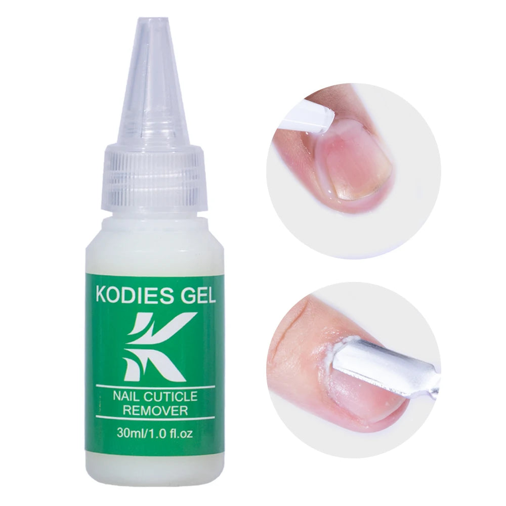 KODIES GEL Professional 30ML Gel Cuticle Remover Custom Logo OEM/ODM Pedicure Softener Liquid for Exfoliating Foot Callus Nails