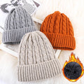 Hot Sale Winter Women Beanies Knitted Hats Thick Fleece Lining Beanie