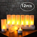 A Set of 12 LED Rechargeable Tea Light Tealight Flameless Candle Light with Holders Charging Station Realistic Dancing Flame