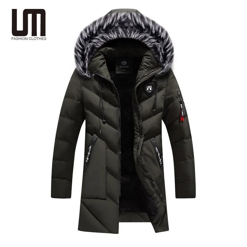 Liu Ming Hot Selling Winter Thick Warm Windproof Plus Size Parka Coats Fleece Long Hooded Jackets for Men