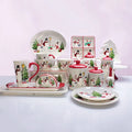 Handmade Popular Vintage Cartoon Nordic Porcelain Dishes Rustic Christmas Tree White Ceramic Serving Plates Tableware