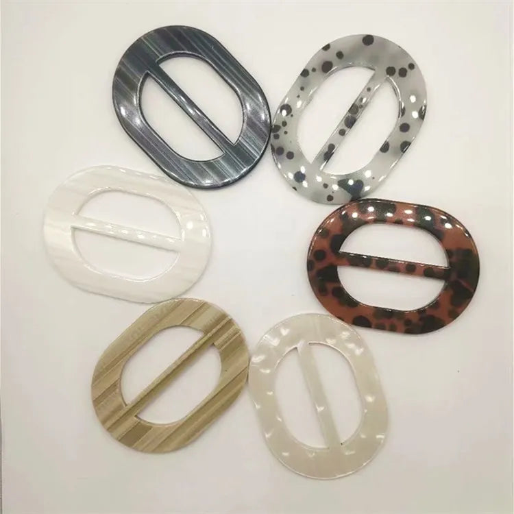 SR003 Acetate Sheet Belt Coat Garment Accessories Buckle Customized Logo Gravel Pattern Acetate Buckles