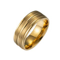 Man Matte Wide 316l Stainless Steel 18k Gold Plating Waterproof Finger Rings