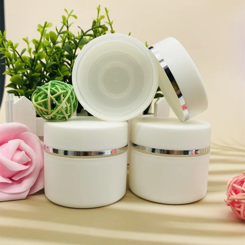 PP White Luxury Body Cream Cosmetic Containers 150ml 250ml 8 oz Plastic Jar 16 oz 500ml
