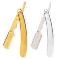 Retro Men Shaving Razor Holder Haircut Tool Stainless Steel Handle Straight Edge Knife Barber Razor Holder Folding Shaving Razor